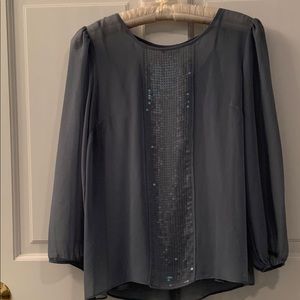 Blue blouse with sequin details